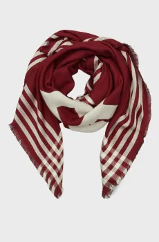 Женский бордовый платок TH NAVAL SQUARE Бордовый ONESIZE Tommy Hilfiger AW0AW16651
