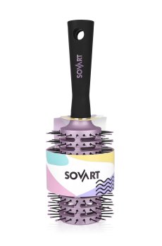 Щетка-браш для волос Sovart продувная, фиолетовая, диаметр 44 мм