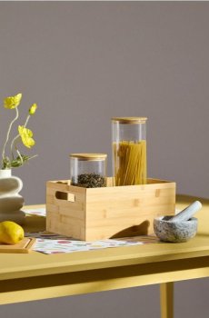 Коробка для зберігання з ручками - бежевий