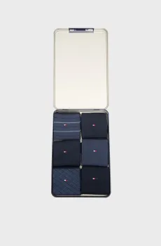 Мужские темно-синие носки (6 пар) GIFTBOX BIRDEY Синий 39-42 Tommy Hilfiger 701235373