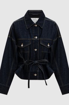 Синяя куртка джинсовая с патчем логотипа