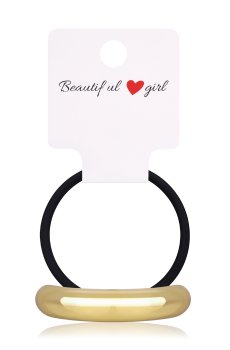 Резинка для волос мателевая, золотая, полукруг, 1 шт (E25092621)