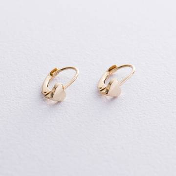 Золотые детские серьги "Сердечки" с05936 Золотые детские серьги "Сердечки" с05936