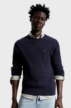 Мужской темно-синий джемпер CLASSIC CABLE Синий XXL Tommy Hilfiger MW0MW33132