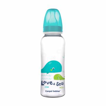 Бутылочка для кормления Canpol Babies Love & See с рисунком, от 1 года, бирюзовая, 250 мл (59/400) Бутылочка для кормления Canpol Babies Love & See с рисунком, от 1 года, бирюзовая, 250 мл (59/400)