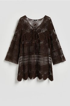 Reserved - Пляжна накидка - темно коричневий - 263ID-89X