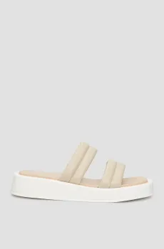 Женские бежевые кожаные слайдеры Бежевый 38.5 Baldinini D4E260P1NAPS;7890