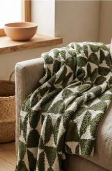 Візерункова плед - зелений