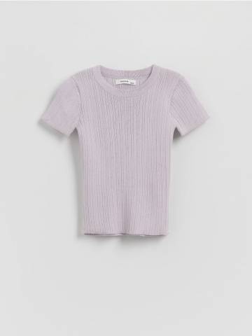 Reserved - Светр з коротким рукавом і віскозою - лавандовий - 263DB-04X