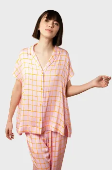 Женская розовая рубашка в клетку Розовый XXL brabrabra HOM2423104