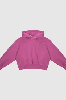 Детское фиолетовое худи с вышивкой логотипа