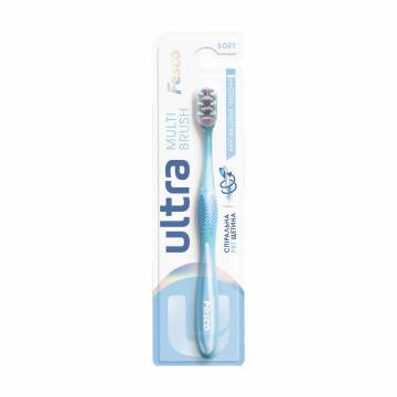 Зубная щетка Fesco Ultra Multi Brush Soft мягкая, голубая, 1 шт
