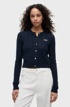 Женский темно-синий кардиган POINTELLE CARDIGAN Синий XS Tommy Jeans DW0DW22931