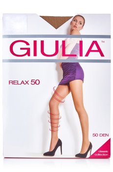 Колготки женские Giulia Relax поддерживающие, с шортиками, 50 DEN, Caramel, размер 3