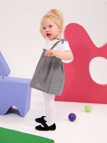 Картата сукня - білий