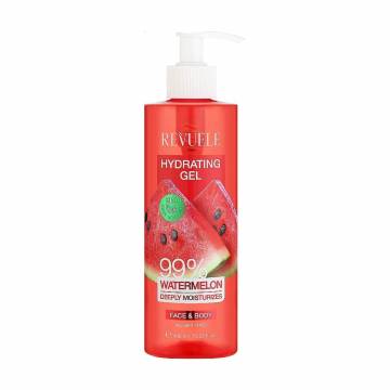 Увлажняющий гель для лица и тела Revuele Hydrating Gel 99% Watermelon Deeply Moisturizes, с арбузом, 400 мл Увлажняющий гель для лица и тела Revuele Hydrating Gel 99% Watermelon Deeply Moisturizes, с арбузом, 400 мл