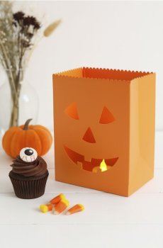 Стояча LED-декорація на Геловін з мотивом гарбуза - помаранчевий