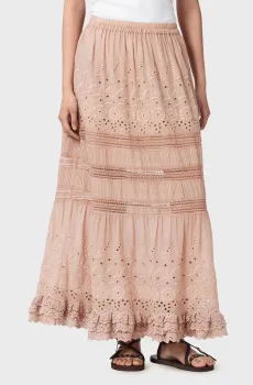 Женская розовая юбка с узором CAMILLE Розовый 10 AllSaints W055RE