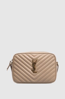 Бежевая кожаная сумка кросс-боди LOU