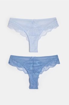 Чипкові бразильські трусики 2 штуки - різнобарвний