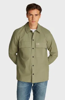 Мужская зеленая рубашка CARGO COTTON RIPSTOP OVERSHIRT Зеленый XXL Calvin Klein Jeans J30J327584