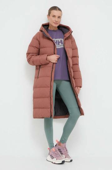 Пуховая куртка Jack Wolfskin женская цвет коричневый зимняя Пуховая куртка Jack Wolfskin женская цвет коричневый зимняя