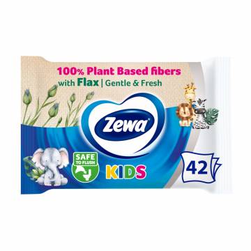 Влажная туалетная бумага Zewa Kids Moist 1-слойная, 42 шт Влажная туалетная бумага Zewa Kids Moist 1-слойная, 42 шт