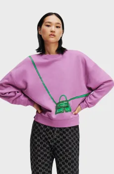 Женский сиреневый свитшот Сиреневый L Karl Lagerfeld 236W1830