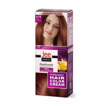 Стойкая крем-краска для волос Jee Cosmetics Permanent Hair Color Cream 6-75 Пряный каштан, 115 мл Стойкая крем-краска для волос Jee Cosmetics Permanent Hair Color Cream 6-75 Пряный каштан, 115 мл