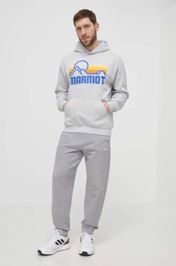 Кофта Marmot мужская цвет серый с капюшоном с принтом Кофта Marmot мужская цвет серый с капюшоном с принтом