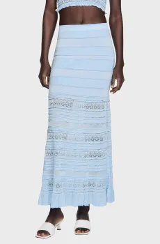 Женская голубая юбка Голубой 34 Sandro SFPJU01665_Sky Blue