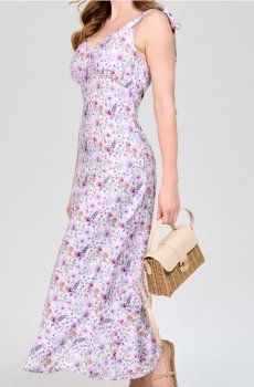 Віскозна максі-сукня на бретелях із квітковим принтом - різнобарвний