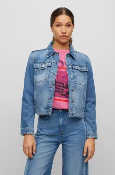 Женская синяя джинсовая куртка Синий 32 BOSS 50501057;400