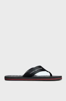 Мужские черные вьетнамки MASSAGE FOOTBED BEACH SANDAL Черный 45 Tommy Hilfiger FM0FM04474