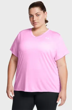 Женская розовая футболка Tech SSV- Twist& Розовый 3X Under Armour 1384221-638
