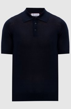 Синее поло с шелком