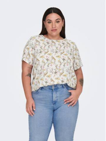 ONLY Carmakoma Блузка 15218353 Білий Regular Fit ONLY Carmakoma Блузка 15218353 Білий Regular Fit