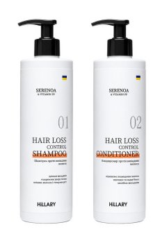 Набор Hillary Serenoa & PP Hair Loss Control против выпадения волос (шампунь, 500 мл + кондиционер, 500 мл)