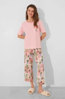 Женская розовая пижама (футболка, брюки) Розовый XS womensecret 3599168