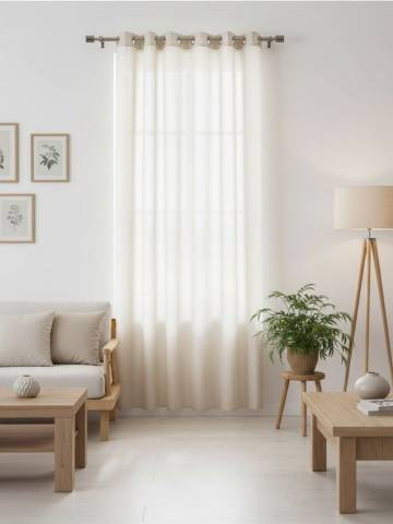 Штора на люверсах - кремовий