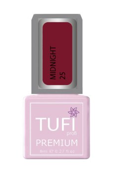 Уценка! Гель-лак для ногтей Tufi profi Premium Midnight 25 Темный кардинал, 8 мл