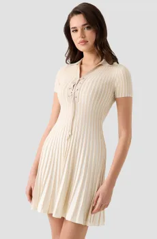 Женское бежевое платье в полоску Бежевый XS Guess W6GK18.Z0591;SM22