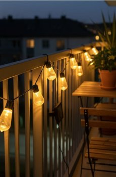 Сонячна LED-гірлянда у формі лампочок - білий