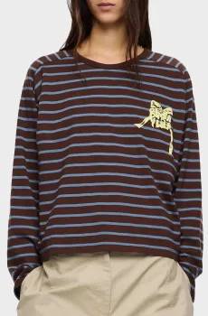 Женский коричневый лонгслив в полоску Коричневый S Bimba Y Lola 252BR7419.10602