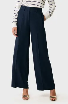 Женские темно-синие льняные  брюки Wide leg linen pants Синий 36 Mexx MF007000151W