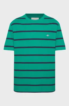 Мужская зеленая футболка в полоску STRIPED SS Зеленый XXL Gant 2003298