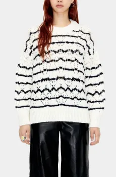 Женский белый свитер в полоску Белый XS Bimba Y Lola 232BR7208.10420