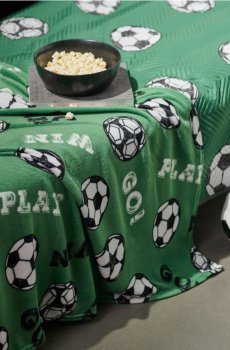 Плед з футбольним мотивом - зелений