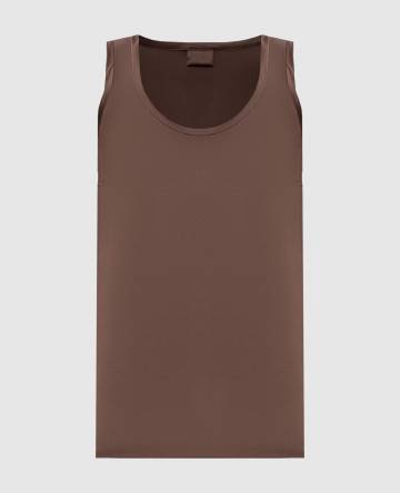 Коричневый топ из шелка