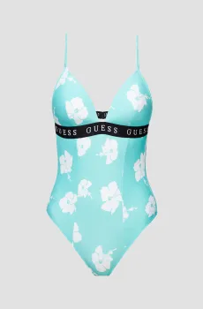 Женский голубой купальник с узором Голубой S Guess E1GJ21.MP004;P8E9